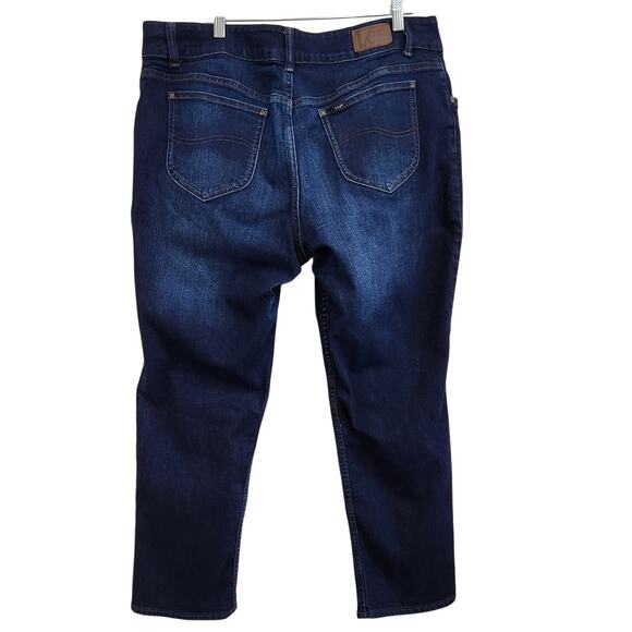 Lee Straight Leg Jeans Regular Fit Mid Rise Dark Wash Denim Nightshade Size 18W - Picture 2 of 7